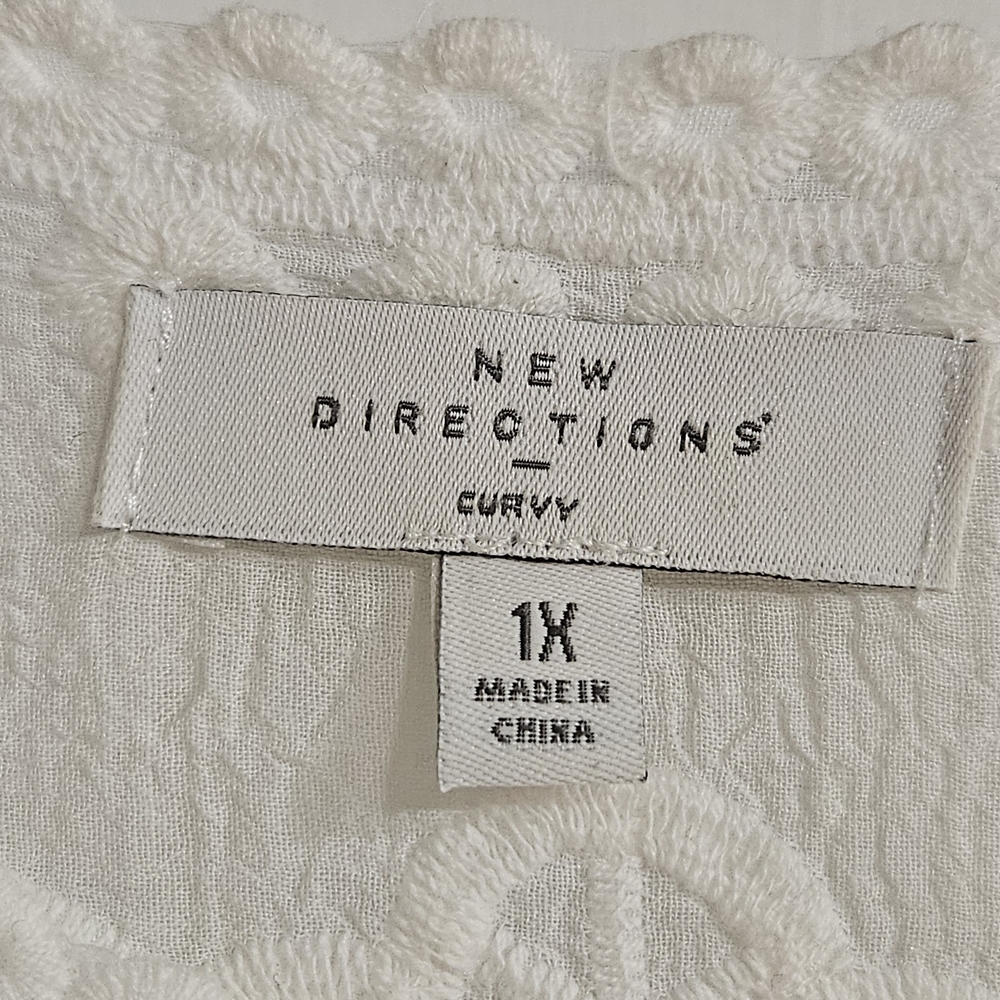 New Directions Cream Embroidered Blouse - Picture 5 of 5